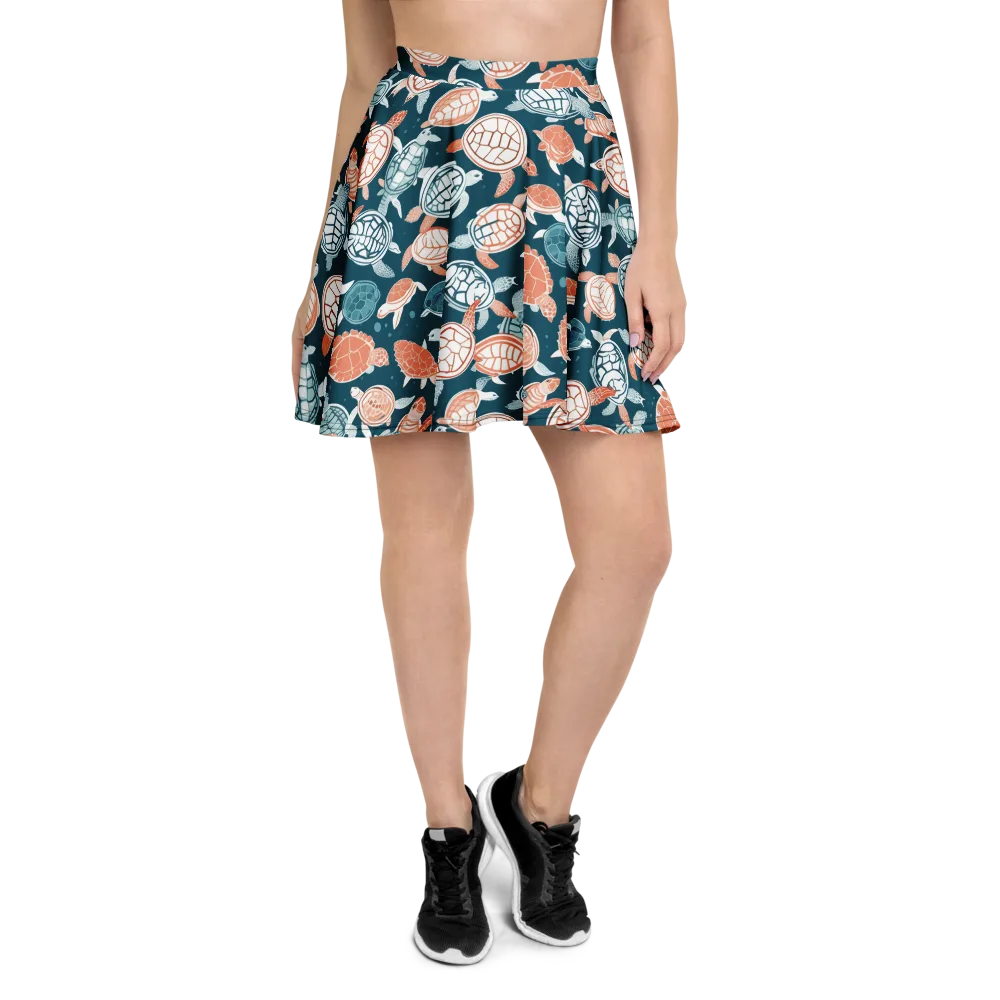 Shells At Sea on Skater Skirt — Front