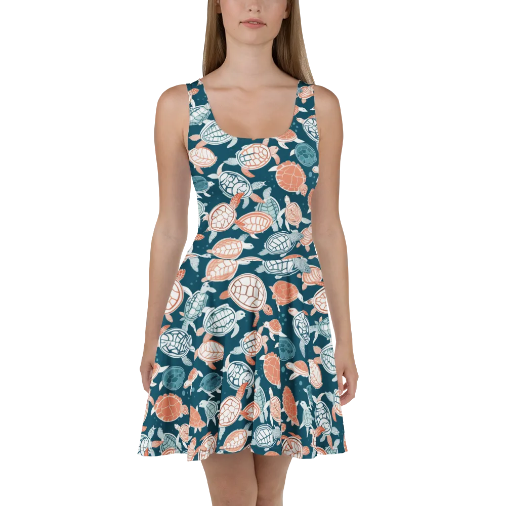 Shells At Sea on Skater Dress — Front