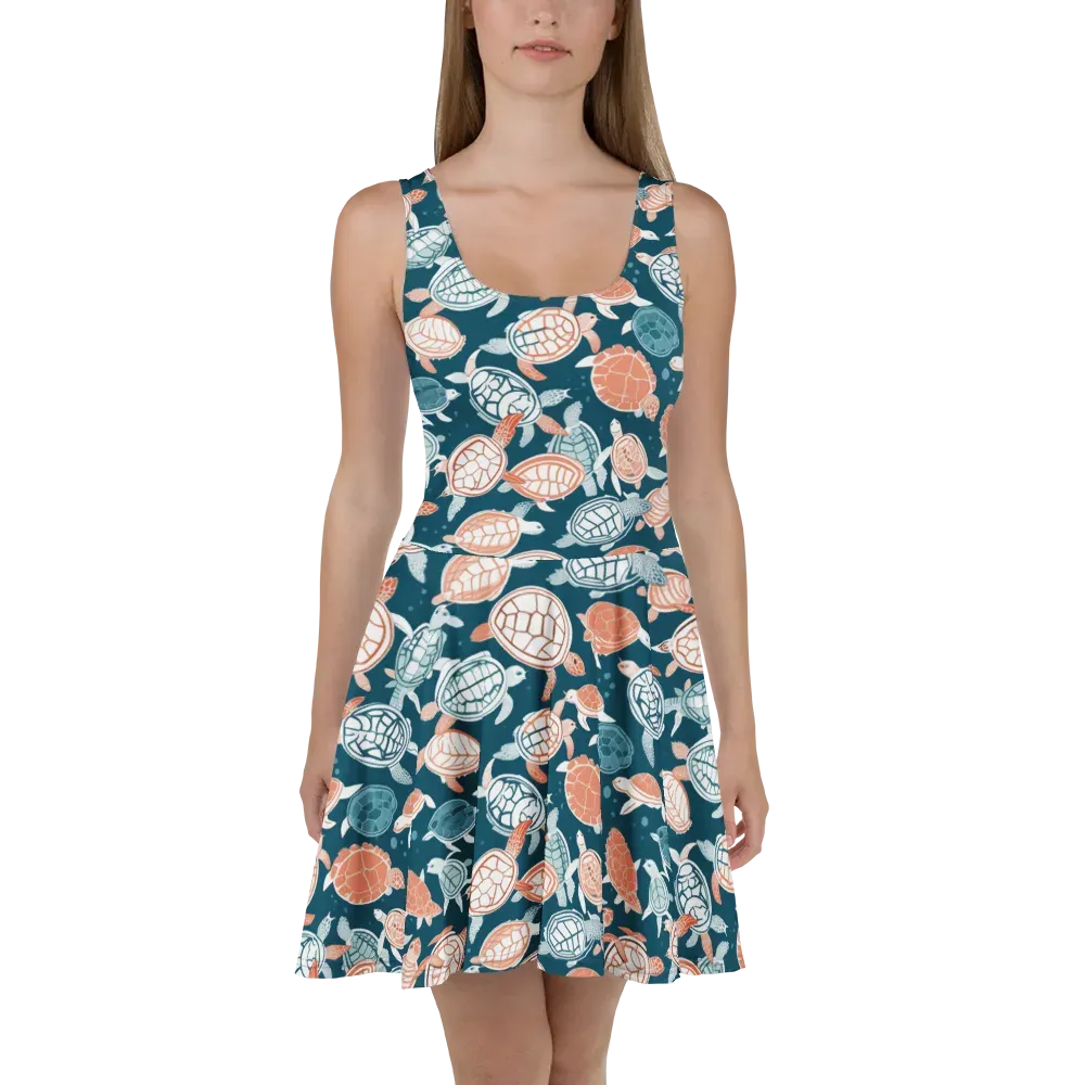 Shells At Sea on Skater Dress — Front