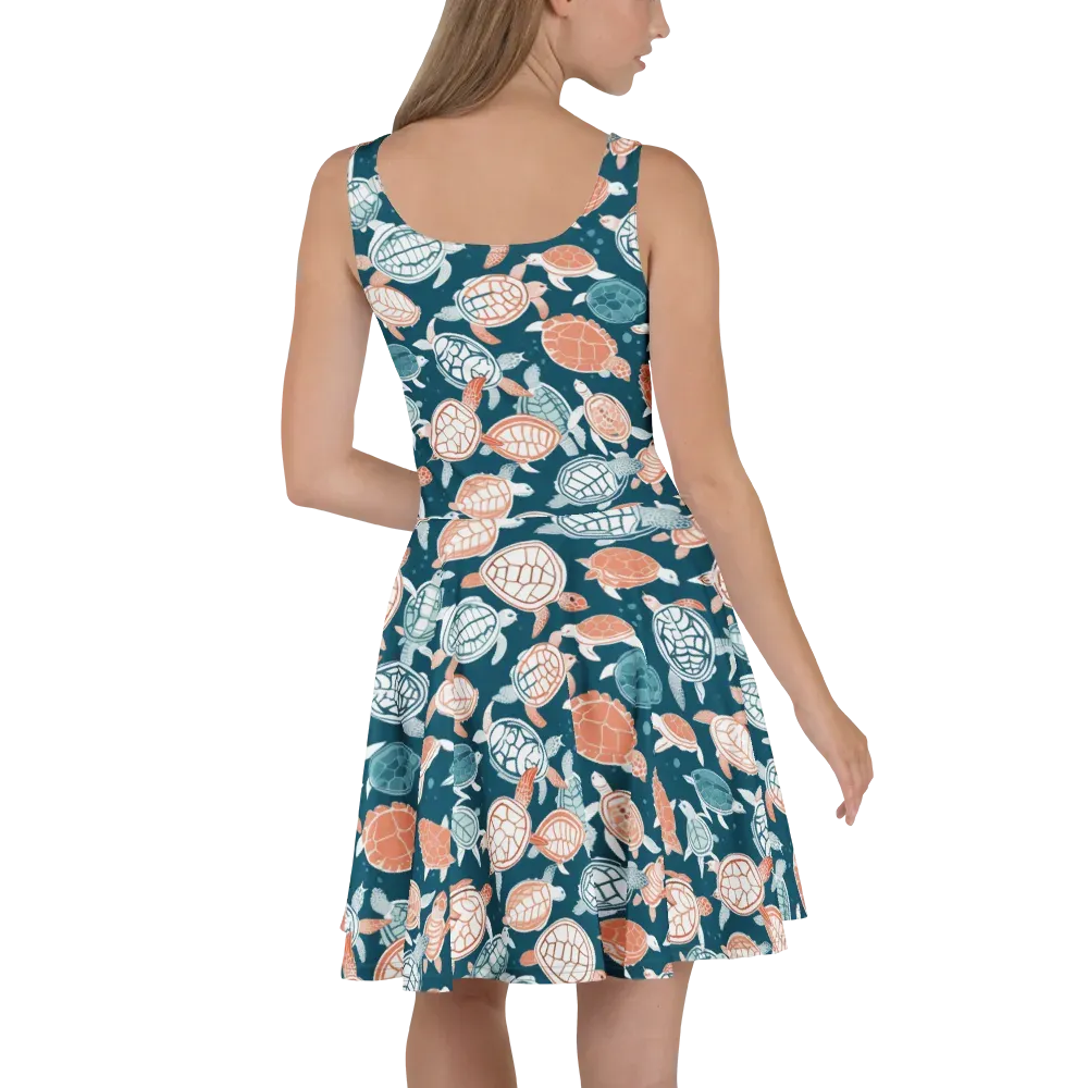 Shells At Sea on Skater Dress — Back