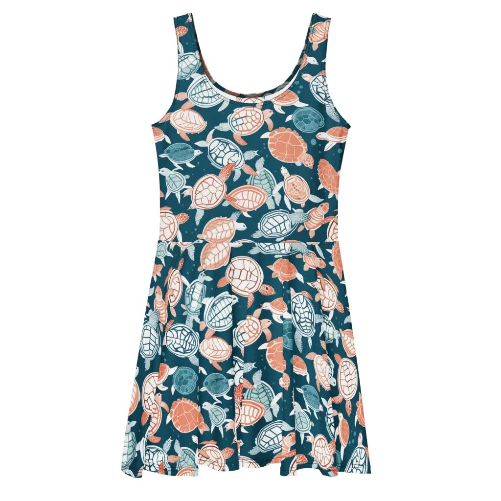 Shells At Sea on Skater Dress — Front