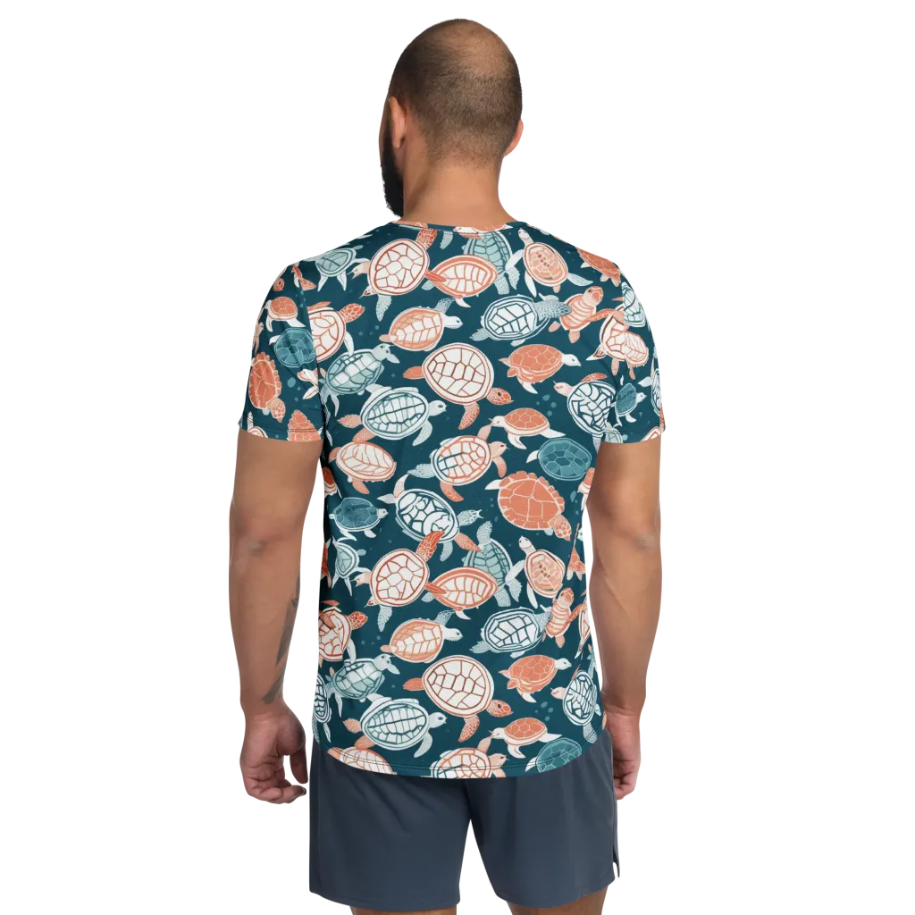 Shells At Sea on Men's Athletic T-Shirt — Back