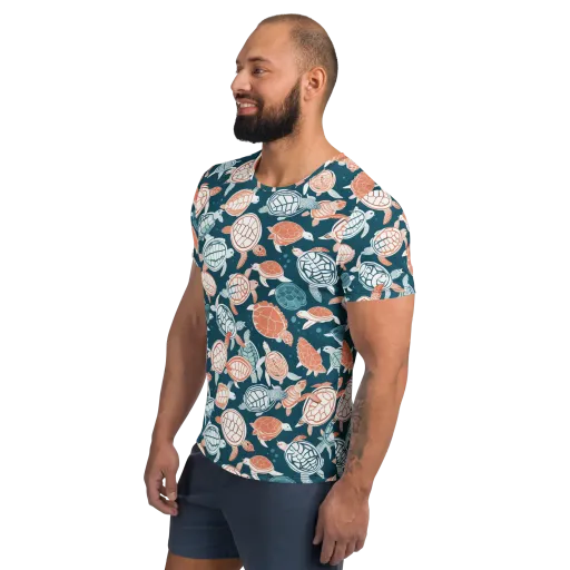 Shells At Sea on a Men's Athletic T-Shirt