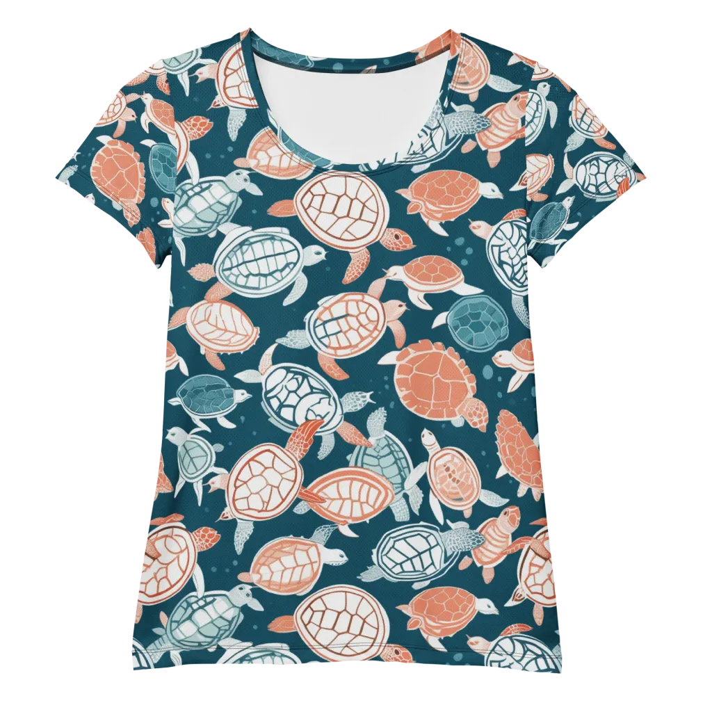 Shells At Sea on Women's Athletic T-Shirt — Front
