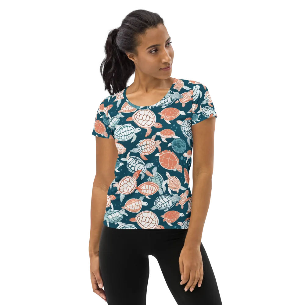 Shells At Sea on Women's Athletic T-Shirt — Front