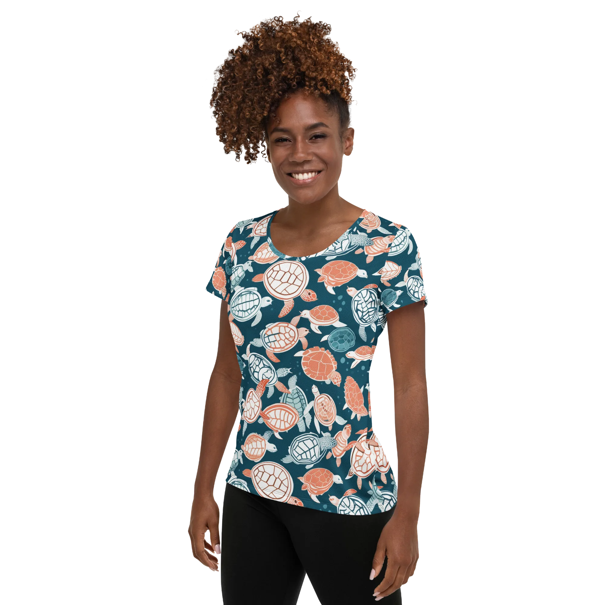 Shells At Sea on Women's Athletic T-Shirt — Left