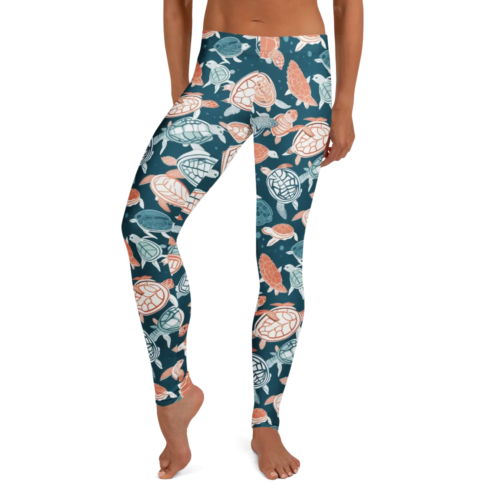 Shells At Sea on Leggings — Front