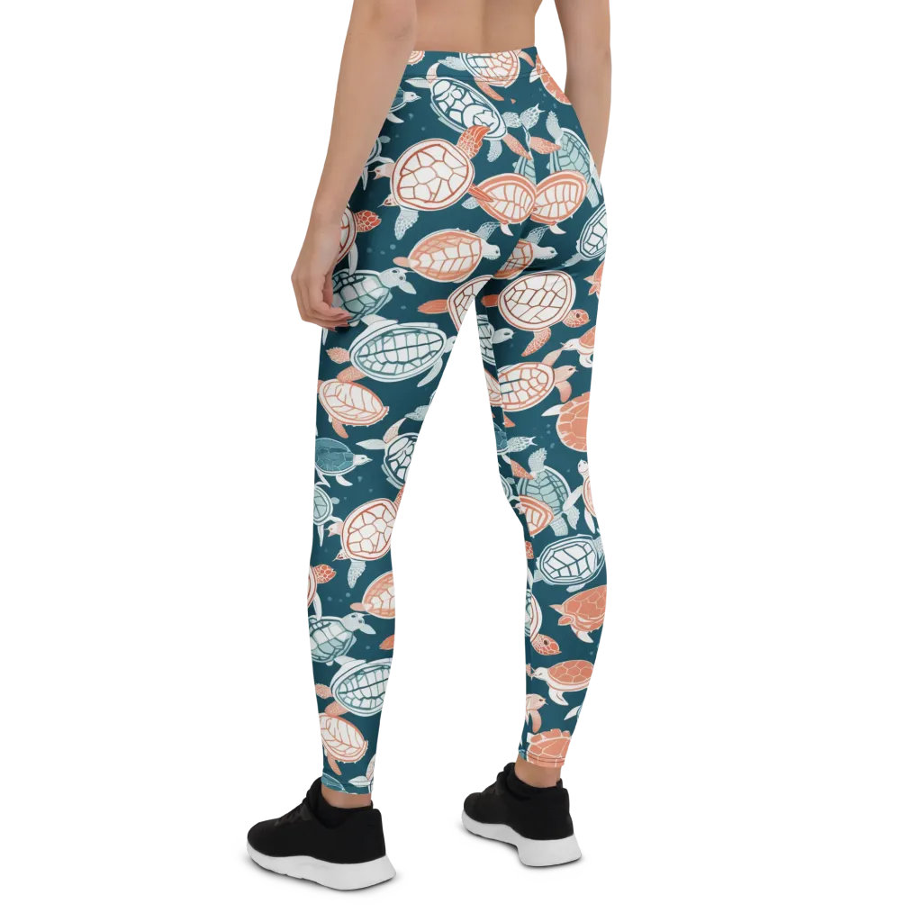 Shells At Sea on Leggings — Back