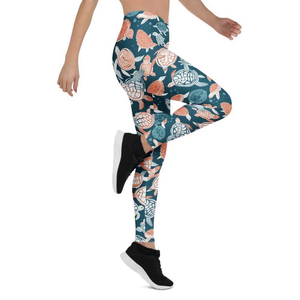 Shells At Sea on Leggings — Right
