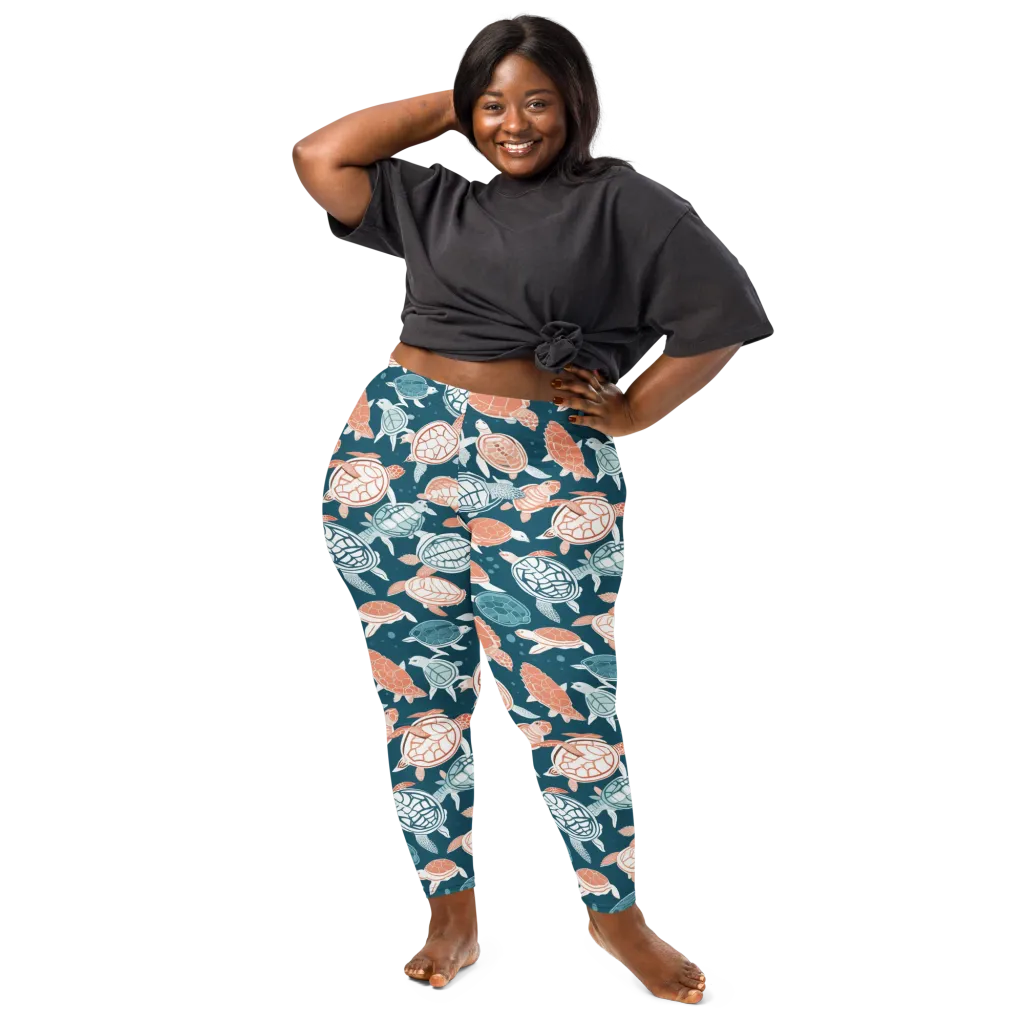 Shells At Sea on Leggings — Front