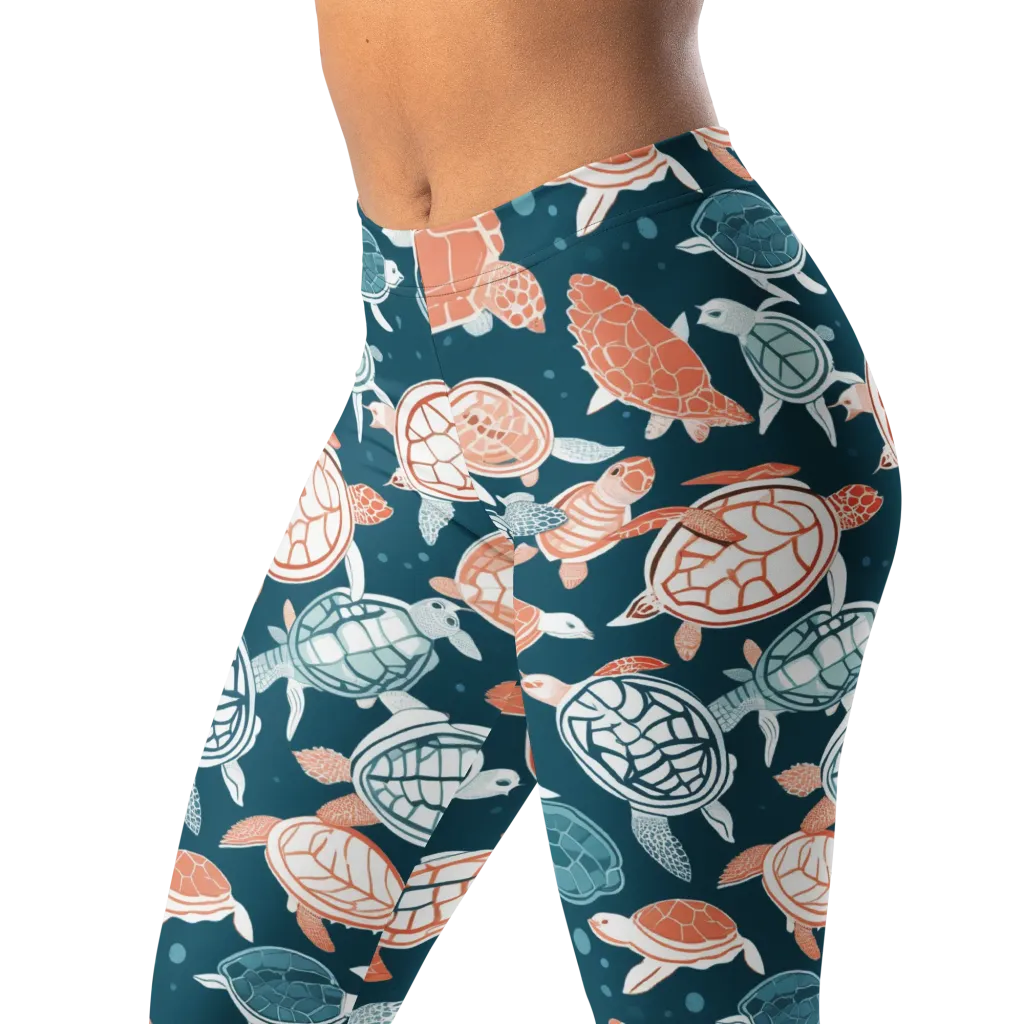 Shells At Sea on Leggings — Left Front