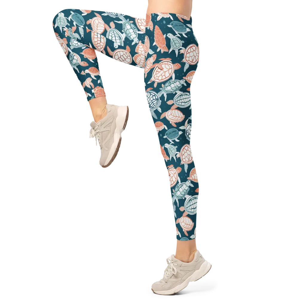 Shells At Sea on Leggings — Left