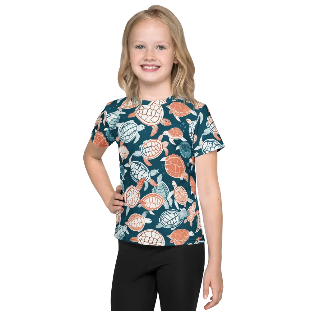 Shells At Sea on Kids Crew Neck T-Shirt — Front