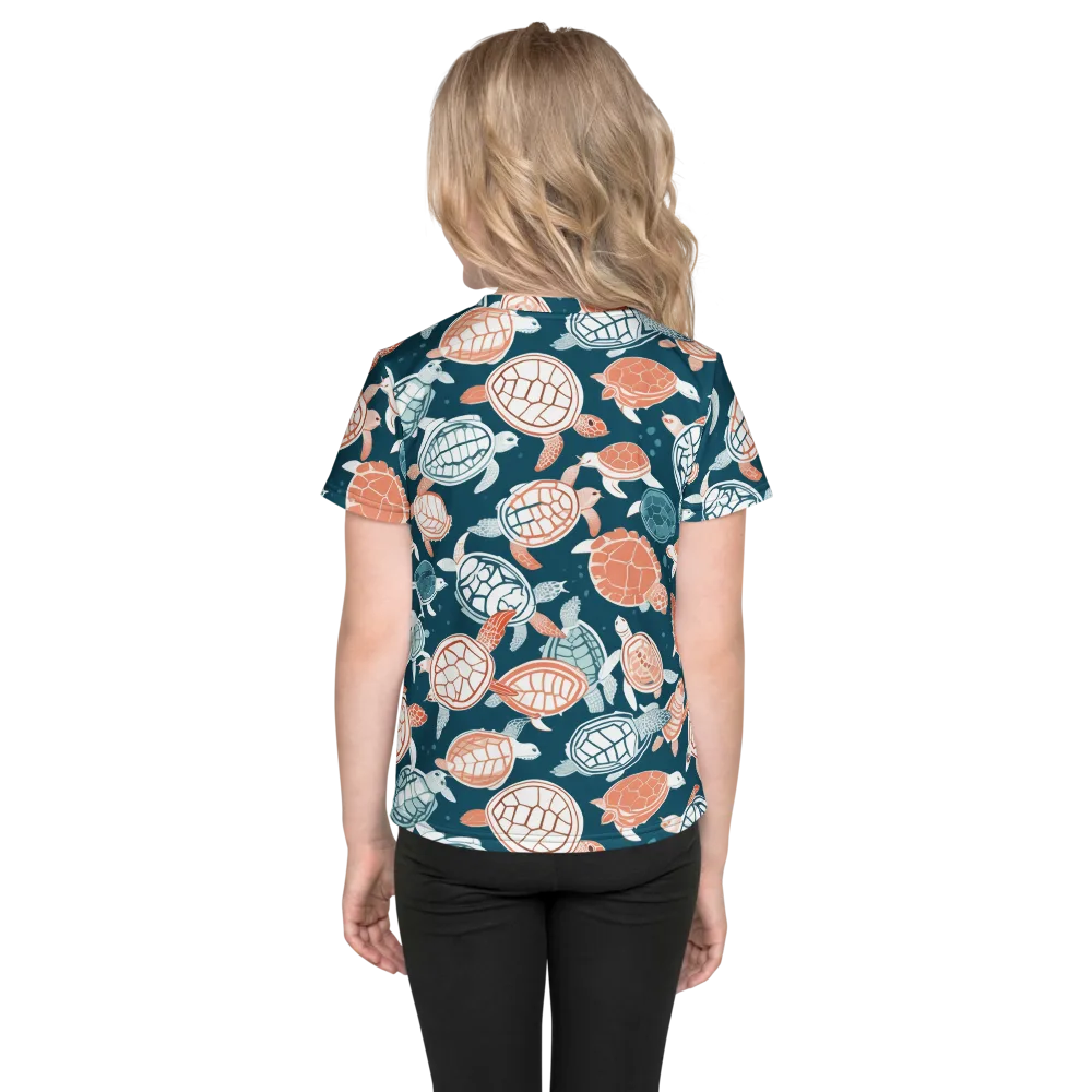 Shells At Sea on Kids Crew Neck T-Shirt — Back