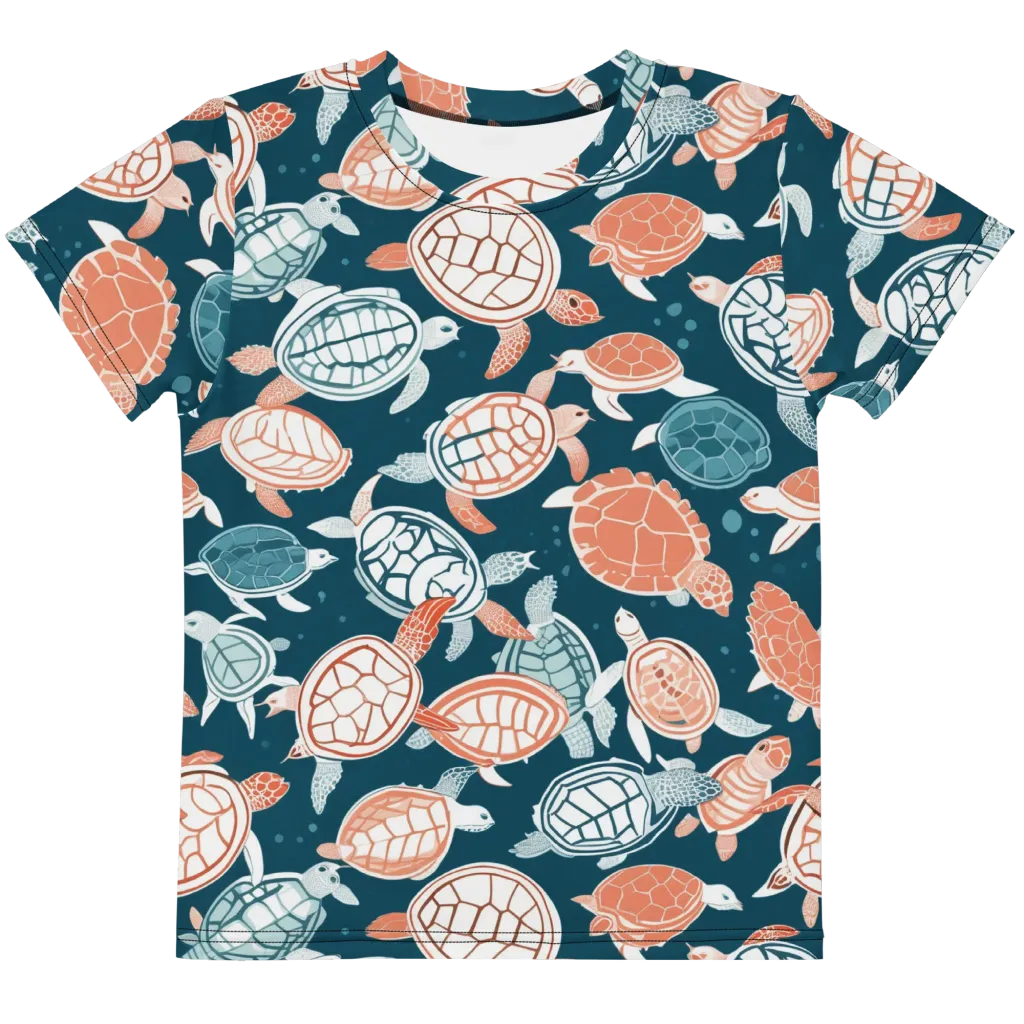 Shells At Sea on Kids Crew Neck T-Shirt — Front