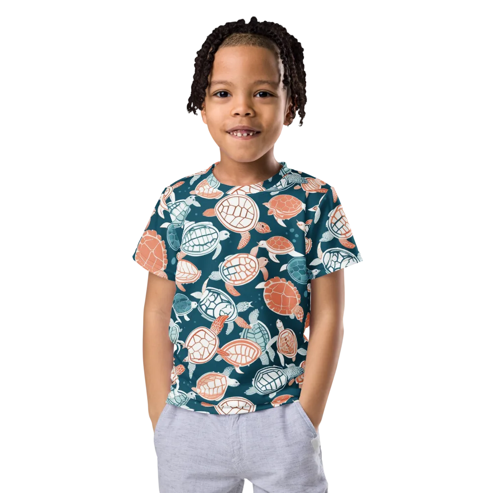 Shells At Sea on Kids Crew Neck T-Shirt — Front