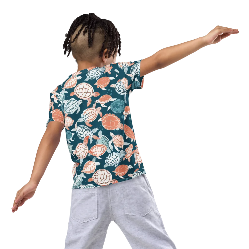 Shells At Sea on Kids Crew Neck T-Shirt — Back