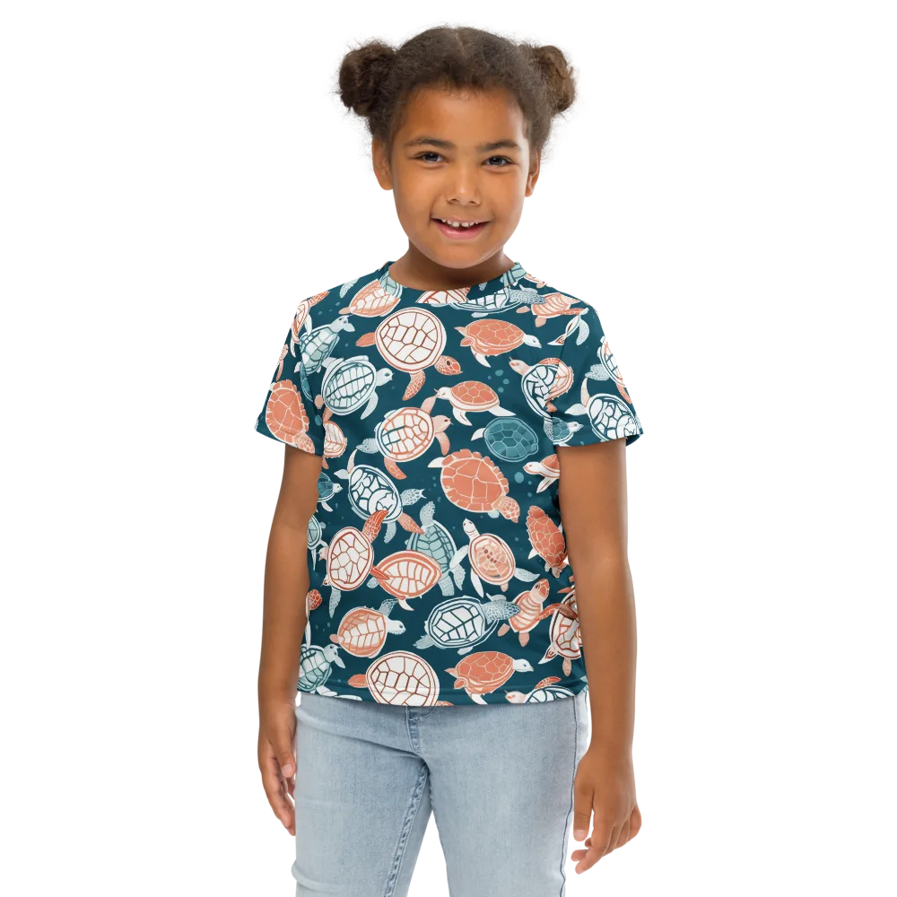 Shells At Sea on Kids Crew Neck T-Shirt — Front