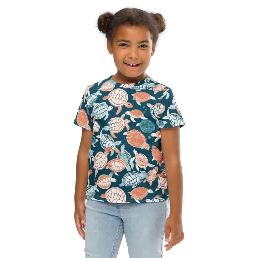 Shells At Sea on a Kids Crew Neck T-Shirt