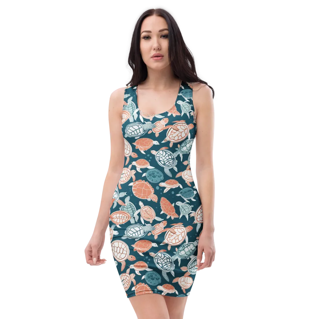 Shells At Sea on Bodycon Dress — Front