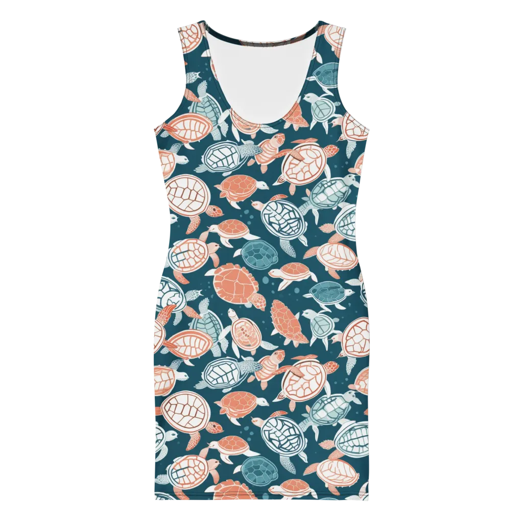 Shells At Sea on Bodycon Dress — Front