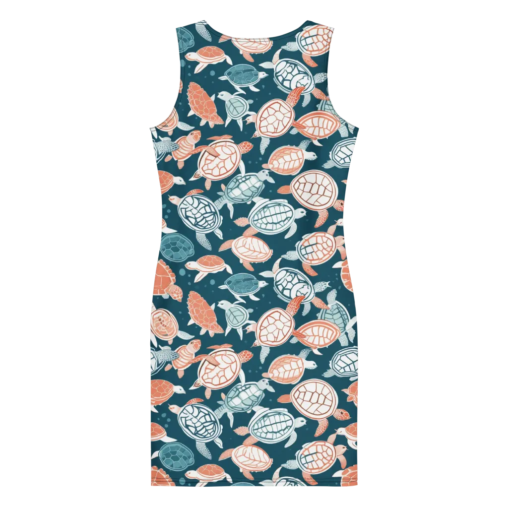 Shells At Sea on Bodycon Dress — Back