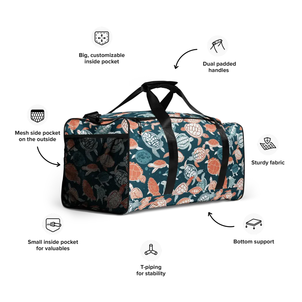 Shells At Sea on Duffle Bag — Right Front