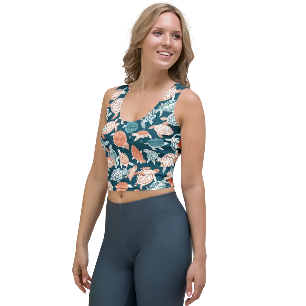 Shells At Sea on Crop Top — Left Front