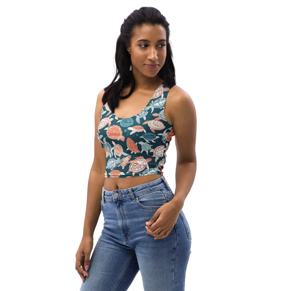 Shells At Sea on Crop Top — Left Front