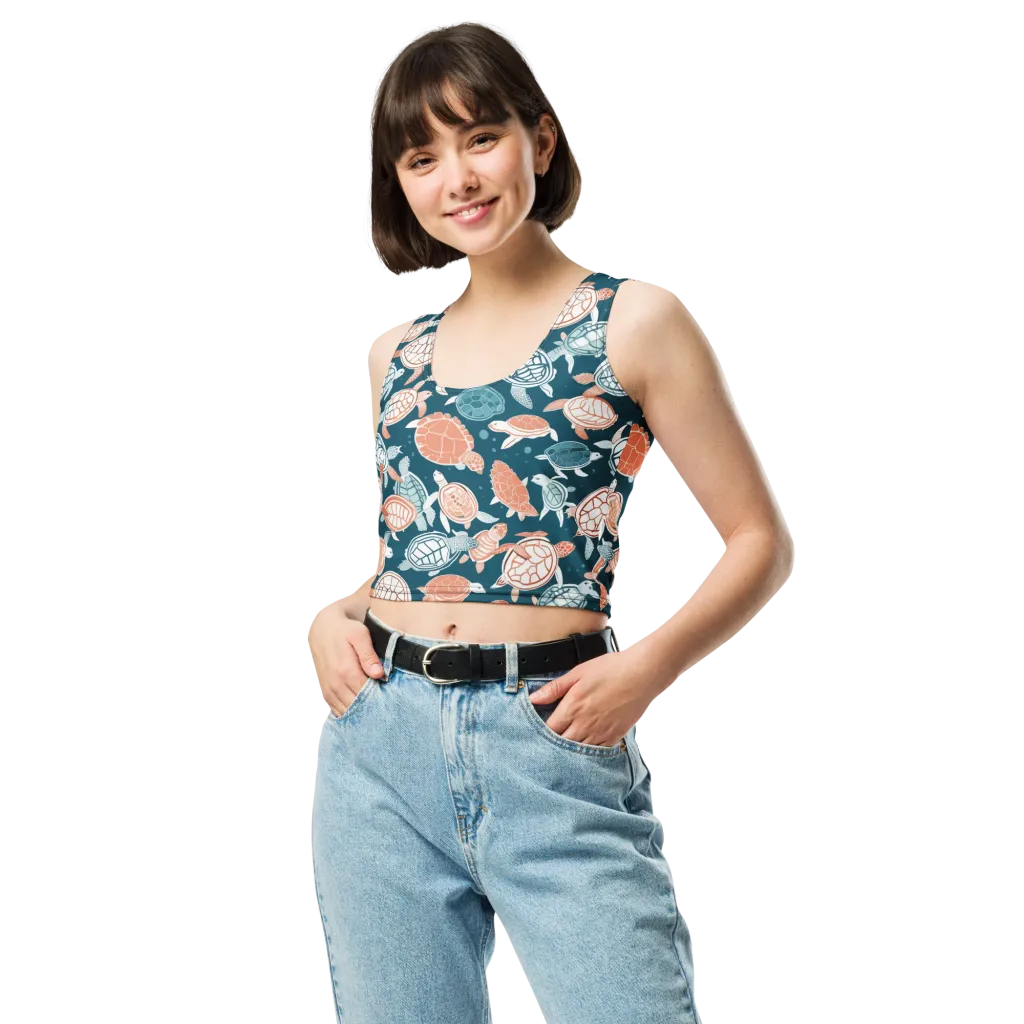 Shells At Sea on Crop Top — Front