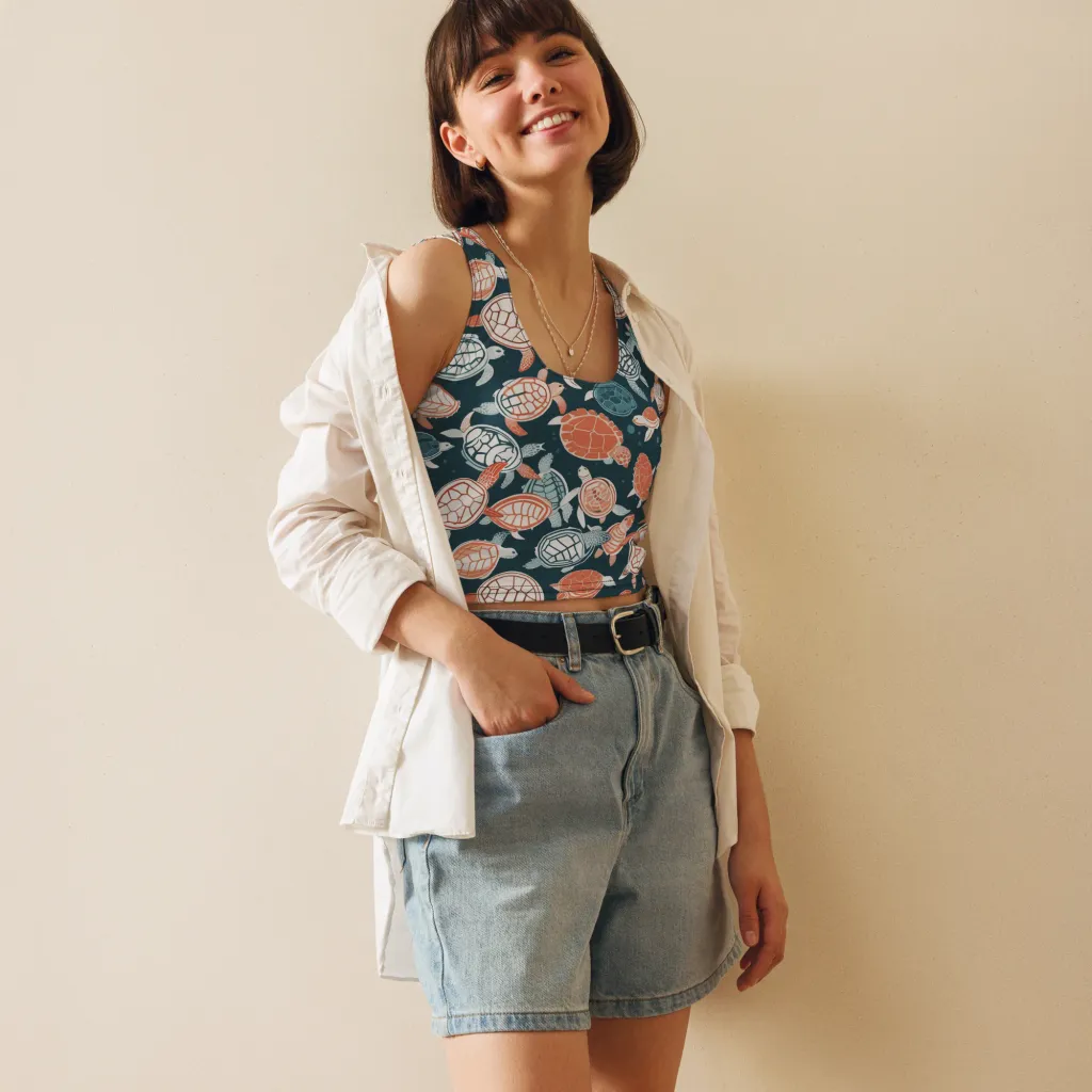 Shells At Sea on Crop Top — Front
