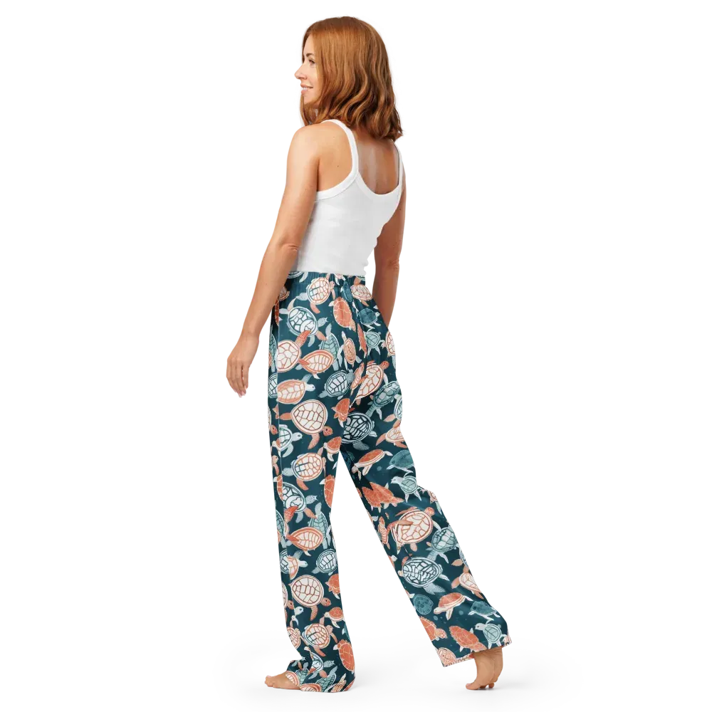 Shells At Sea on Women's Pajama Pants — Back