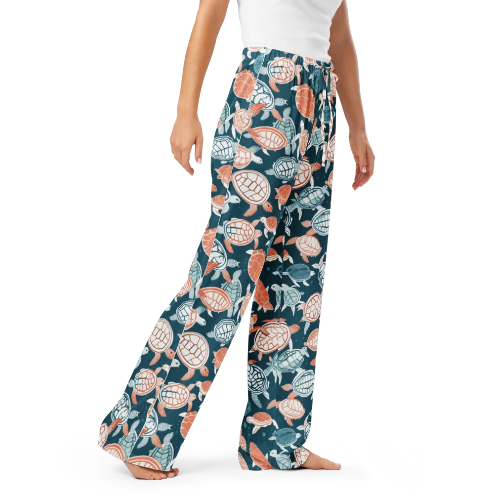 Shells At Sea on Women's Pajama Pants — Right Front
