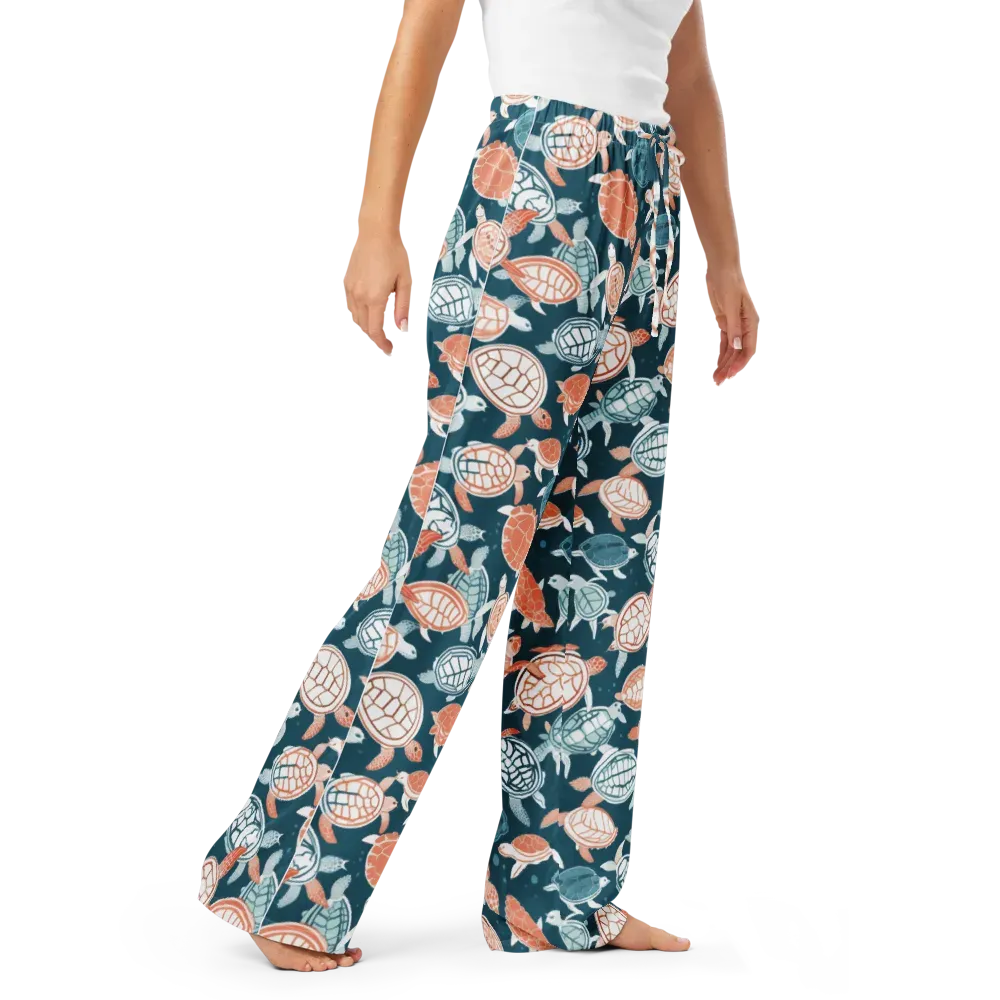 Shells At Sea on Women's Pajama Pants — Right Front