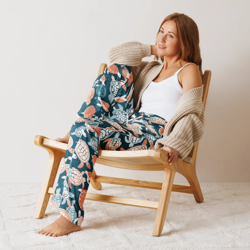 Shells At Sea on Women's Pajama Pants — Front