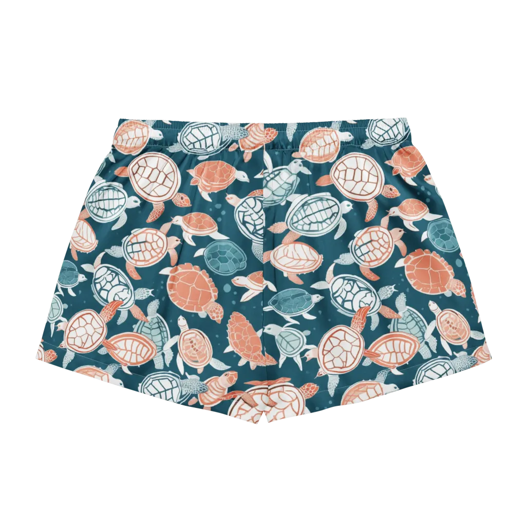 Shells At Sea on Women's Pajama Shorts — Back