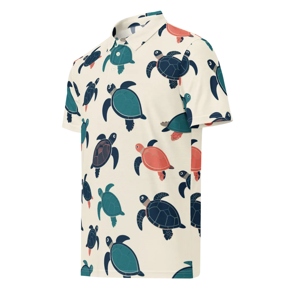 Afloat Assembly on Men's Slim Fit Polo Shirt — Left Front