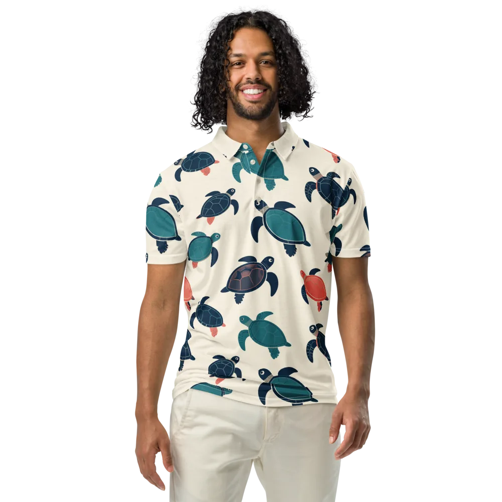 Afloat Assembly on Men's Slim Fit Polo Shirt — Front