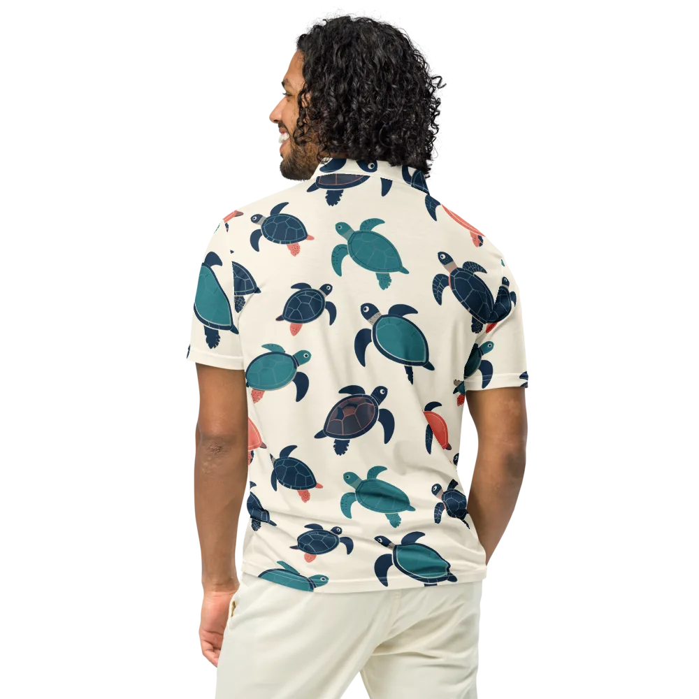 Afloat Assembly on Men's Slim Fit Polo Shirt — Back