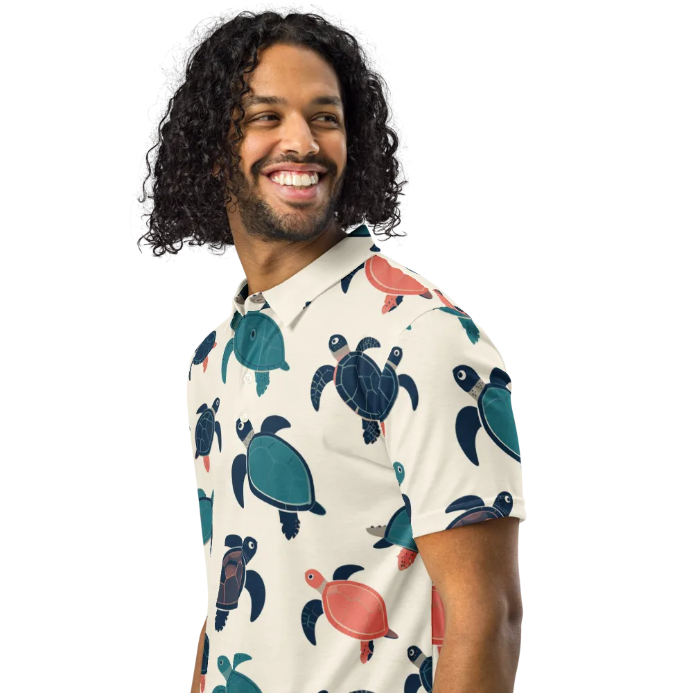 Afloat Assembly on Men's Slim Fit Polo Shirt — Left Front
