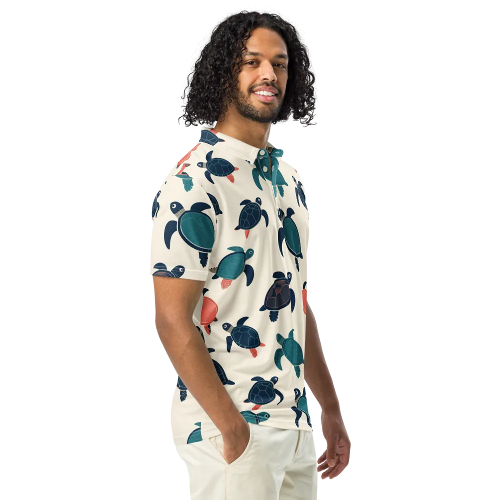 Afloat Assembly on Men's Slim Fit Polo Shirt — Right Front