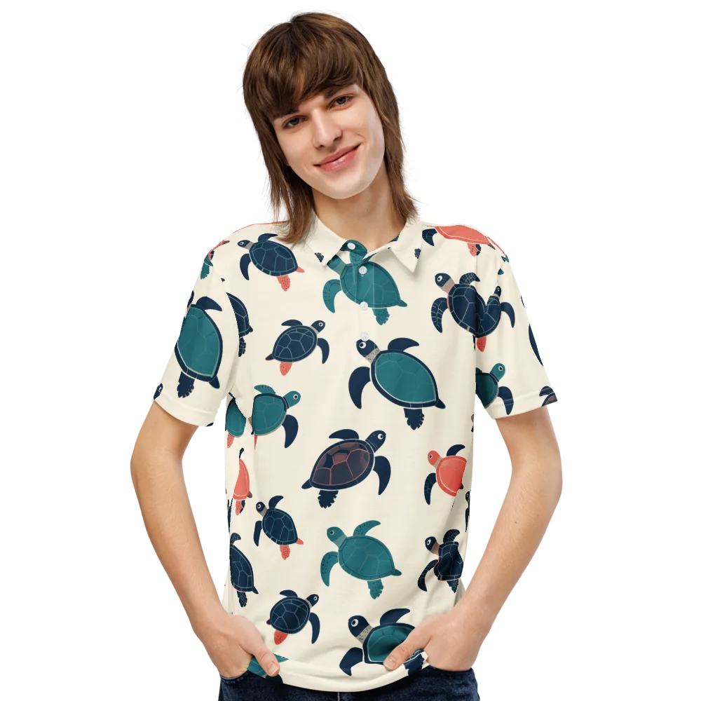 Afloat Assembly on Men's Slim Fit Polo Shirt — Front