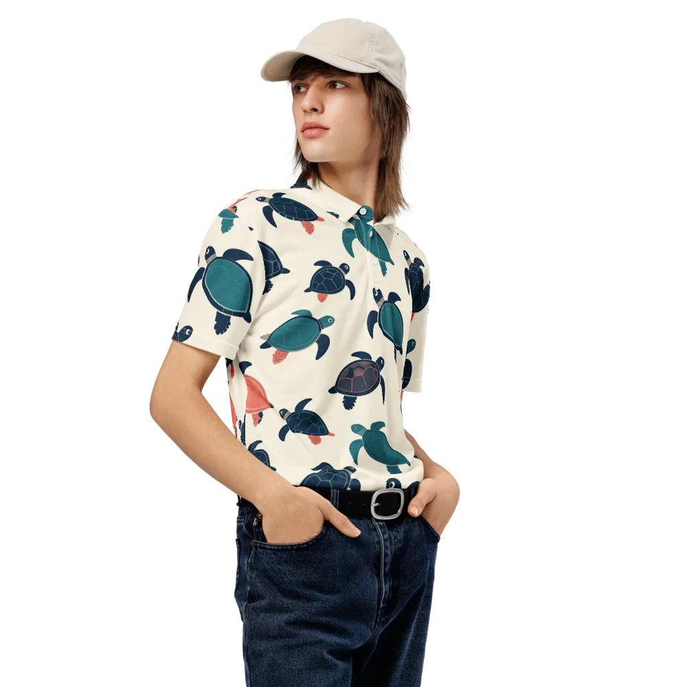 Afloat Assembly on Men's Slim Fit Polo Shirt — Right Front