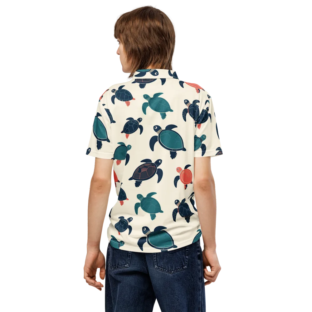 Afloat Assembly on Men's Slim Fit Polo Shirt — Back