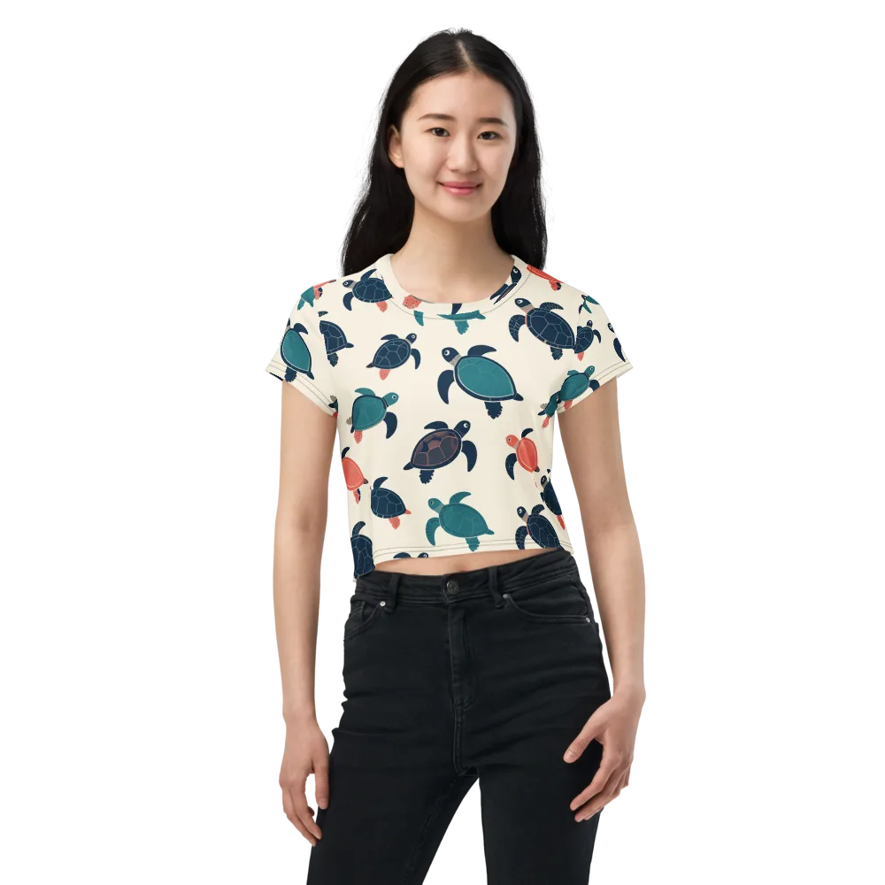 Afloat Assembly on Crop Tee — Front