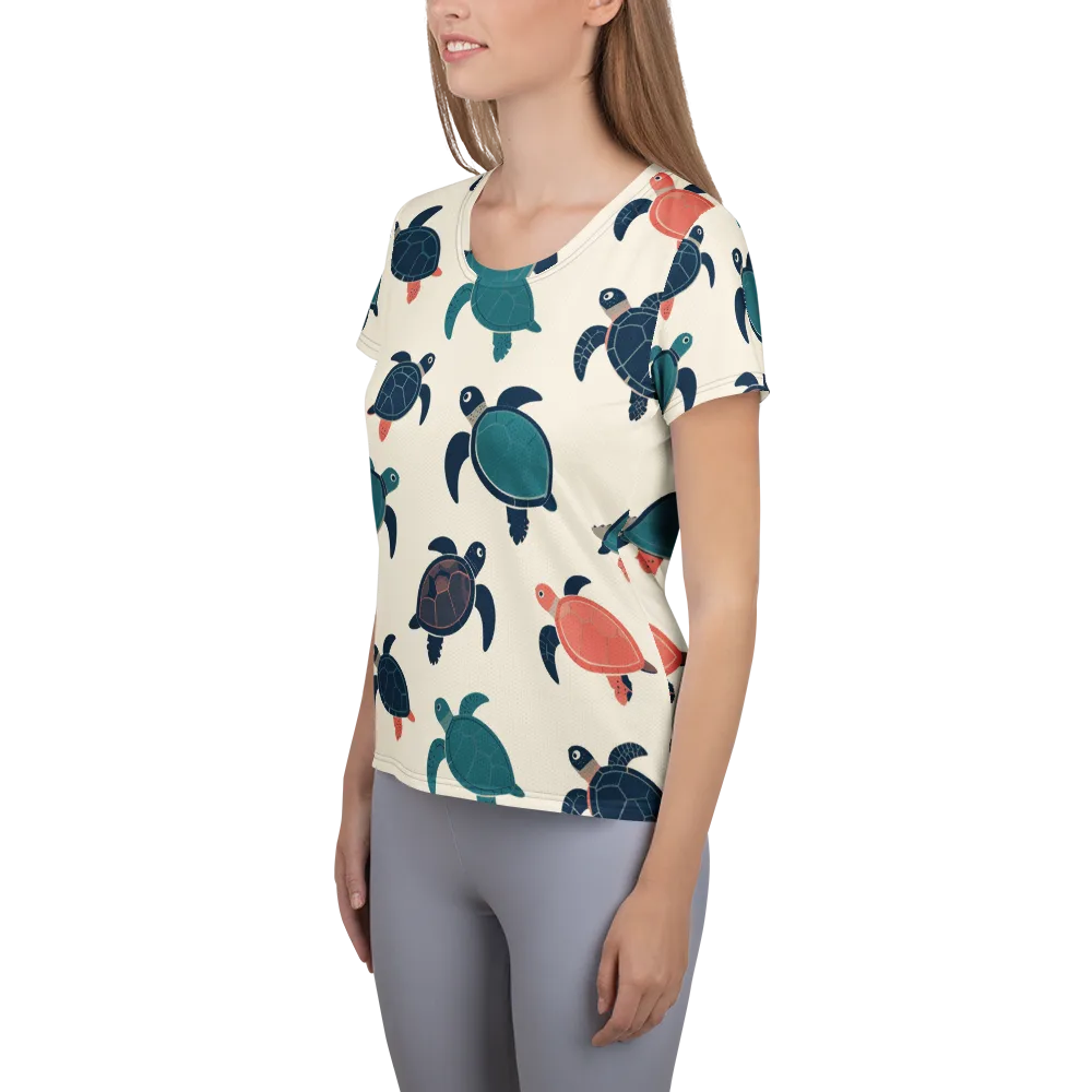Afloat Assembly on Women's Athletic T-Shirt — Left