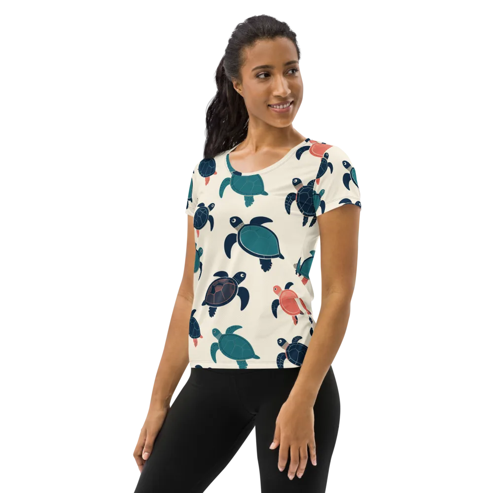 Afloat Assembly on Women's Athletic T-Shirt — Left