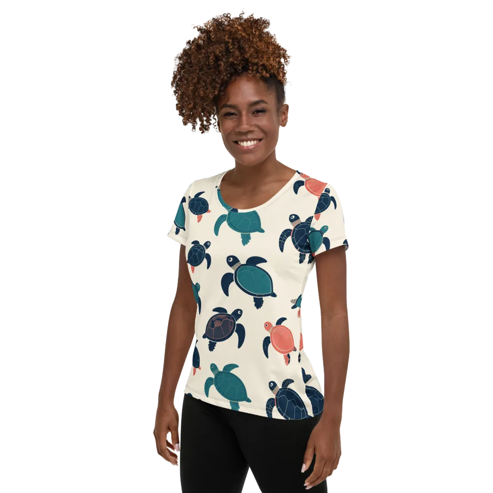 Afloat Assembly on Women's Athletic T-Shirt — Left
