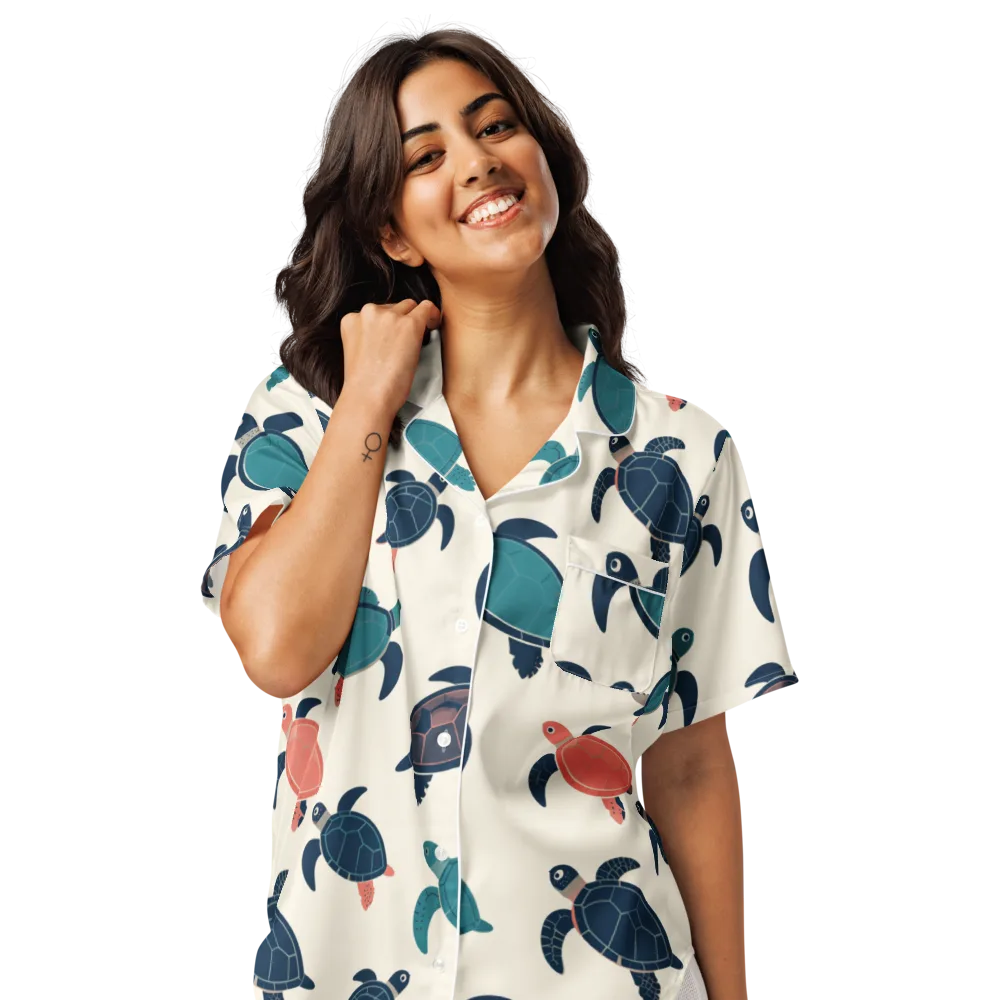 Afloat Assembly on Women's Short Sleeve Pajama Top — Front