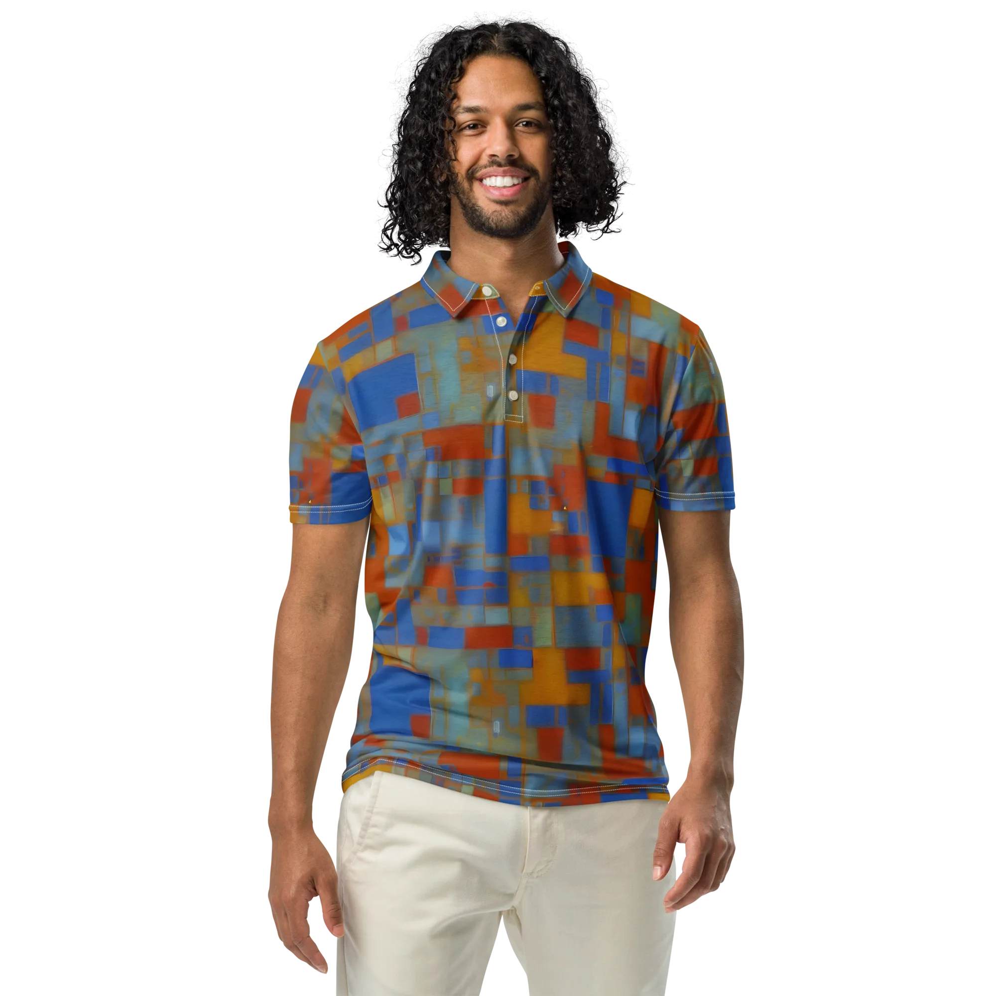 Modernist Current on Men's Slim Fit Polo Shirt — Front